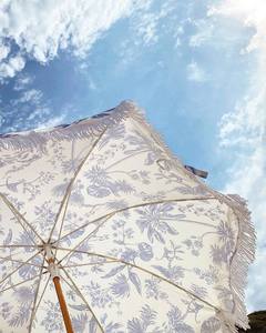 Parasols parasols de plage avec glands/Boho en bois personnalisé luxe Portable 7 pieds, Vintage frange soleil extérieur pôle <span class=keywords><strong>toile</strong></span> jaune - Product Image 5