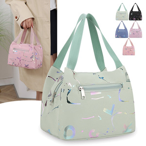 Women's Printed Casual Tote Bag Large Capacity Zipper Closure Horizontal Square Shape For Everyday Outfits Spring 2025 - Product Image 3