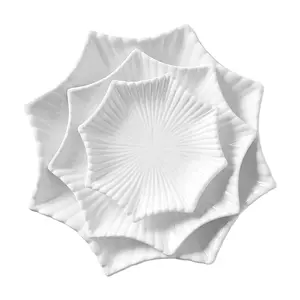 Reine weiße kreative Keramik Obst teller Platte geformte Teller achteckige Seestern Platte Gazpacho Hotel Verwendung