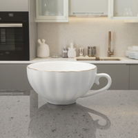 Offre Spéciale tasse à café expresso sublimée de 8 oz pour thé au lait tasse en céramique blanche personnalisée avec rebord doré