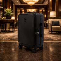 Ensemble de bagages de luxe en polycarbonate à ouverture par le haut, 20, 24, 28 pouces, avec porte-gobelet et poignée télescopique dissimulée, OEM ODM, pour voyages d'affaires