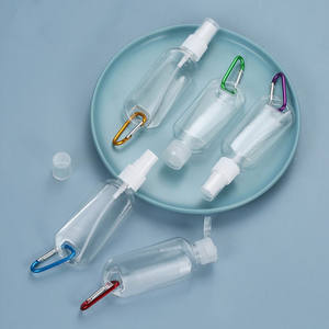 30ml 50ml 1.6oz 빈 키체인 카라비너 휴대용 여행용 플라스틱 스프레이 병 플립 캡 짜기 튜브가있는 리필 용기 - Product Image 2