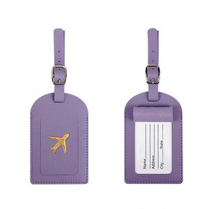 New Fashionable PU Leather Airline Boarding Luggage Tags & <b>Suitcase</b> Tag Portable 7*11CM - Product Image 1