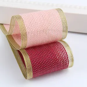 Fashion DIY Material Happy Birthday Organza Ribbon for Packing with Edge Cotton Ribbon