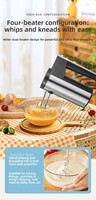 Batteur Électrique Manuel Durable pour la Maison, 5 Vitesses Réglables, Double Fouet en Acier Inoxydable, Outil de Cuisson et de Pâtisserie