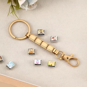 Porte-clés tendance pour femmes et hommes, amovibles, couleurs rose, violet, or, pendentif breloque italienne, maillons de 9 mm pour la création de bijoux DIY - Product Image 5