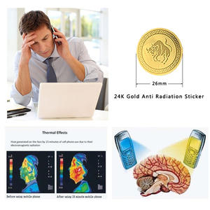 Parche Metálico de Oro de 24K con Iones Negativos Hoonni, Energía Cuántica Escalar de 1500cc, Anti Radiación EMF, 26mm de Diámetro, Adhesivo para Móvil - Product Image 6