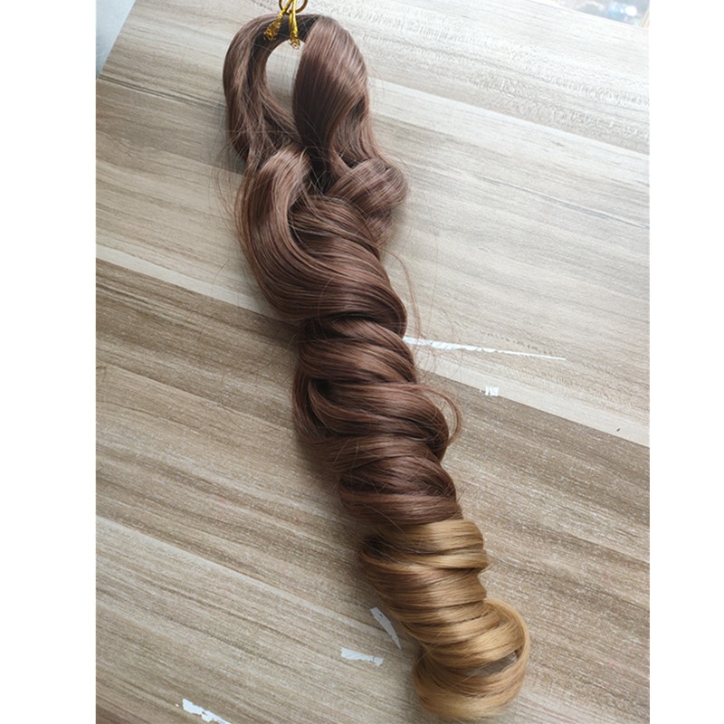 Pelo Rizado en espiral de 14-24 pulgadas, trenzas de ganchillo, extensiones de cabello de onda suelta sintético, rizado sedoso, trenzado