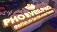 Enseignes publicitaires LED 3D personnalisées, alimentées par prise, lumières suspendues en acrylique conducteur multicolores pour la décoration des bureaux et des magasins
