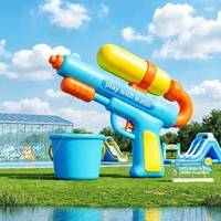 Pistolet à eau géant d'été sur le thème des dessins animés, accessoires pour parcs aquatiques, points touristiques, centres commerciaux, présentoirs personnalisables et photogéniques pour attirer les clients