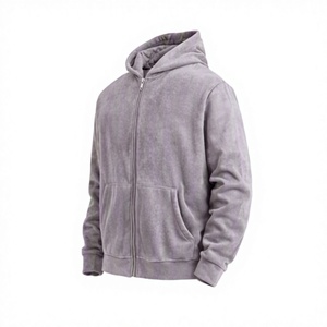 เสื้อฮู้ดซิปผู้ชายไซส์ใหญ่ ผ้าฝ้าย 100% สไตล์วินเทจฟอกสี  รับผลิตตามแบบ พร้อมปักโลโก้  ขายส่งสินค้าใหม่ - Product Image 6