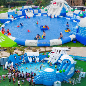 <span class=keywords><strong>Parc</strong></span> <span class=keywords><strong>aquatique</strong></span> au sol gonflable de terre mobile commerciale avec le toboggan de piscine pour la piscine gonflable d'enfants du monde de glace et de neige d'adultes - Product Image 1