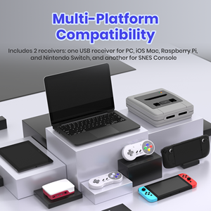 2PCS Wireless 2.4G <strong>SNES</strong> <strong>Controller</strong> with <strong>SNES</strong> +USB <strong>Adapter</strong> for Nintendo Switch PC Windows Raspberry Pi MAC Super <strong>NES</strong> <strong>SNES</strong> - Product Image 6