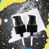 Pulvérisateur à pompe à visser BK Mini en plastique noir anti-déversement à brume fine pour lotion et parfum, distributeur de 18 mm/20 mm pour flacons cosmétiques personnalisés