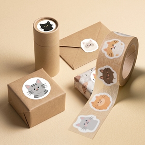 สติกเกอร์ติดสินค้าแบบแบน พิมพ์โลโก้ตามสั่ง สำหรับฉลากสินค้าและบรรจุภัณฑ์ของขวัญ ฉลากกล่องของขวัญ - Product Image 1