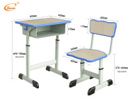 Chaise d'Étudiant Réglable en Bois avec Design Moderne et Panier à Livres Intégré Sous le Bureau pour les Salles de Classe Scolaires