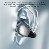Earphone Jepit Telinga Terbuka Konduksi Tulang Udara Headset Nirkabel Latensi Rendah Kontrol Sentuh Earbud Olahraga
