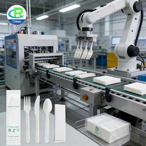 Juego de cubiertos desechables de plástico al por mayor, cuchillo, tenedor, cuchara, sin BPA, resistentes al calor, para fiestas, bodas, catering. - Product Image 1