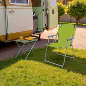 Chaises pliantes classiques légères à structure métallique pour jardin, plage, camping, pêche, voyage et utilisation en parc - Product Image 6
