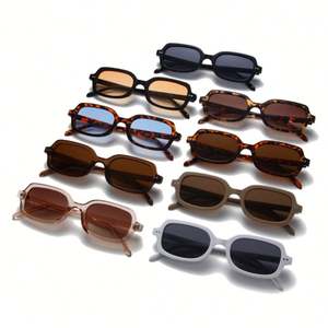 Lunettes de soleil rétro 2025 personnalisées avec logo, pour hommes et femmes, avec rivets, verres dégradés, protection UV400, petites lunettes de soleil rectangulaires pour femmes - Product Image 4