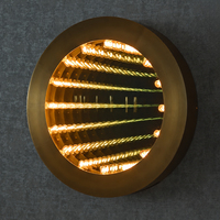 Lampe murale moderne ronde à miroir infini avec ampoules LED chaudes pour usage domestique