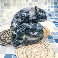 Vente en gros d'agate de mousse naturelle à sculpter lézard de haute qualité cristal d'agate de mousse lézard animal artisanat pour la décoration