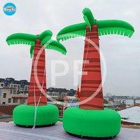 Palmier gonflable de vacances en plein air grand cocotier accessoires gonflables ornement de scène plantes d'olivier avec éclairage LED