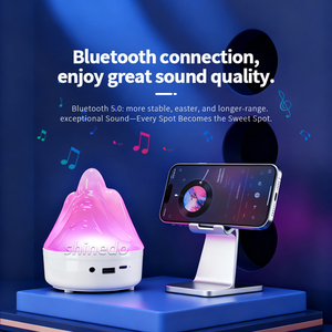 โคมไฟตั้งโต๊ะ LED อัจฉริยะแบบชาร์จไฟได้ พร้อมลำโพงเพลง รูปภูเขา<span class=keywords><strong>หิมะ</strong></span> ไฟกลางคืน LED รูปภูเขาไฟ สำหรับเด็ก ใช้ในห้องนอน - Product Image 2