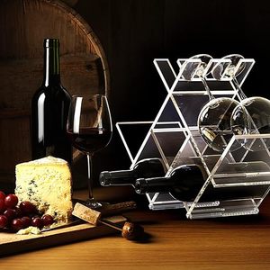 Không gian nhỏ Acrylic Giá rượu chèn cho tủ được xây dựng trong dọc 3 chai Countertop bảng Top chai với kính chủ đứng - Product Image 3