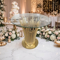 Table à gâteau en acier inoxydable et cristal, design moderne minimaliste de luxe, détachable, pour la décoration de mariage et l'utilisation en hôtel