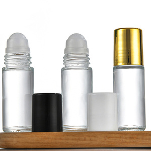 Thủy tinh mới phong cách sang trọng 30ml cuộn trên chai dầu nước hoa 50ml Con Lăn chai nắp vàng với hộp - Product Image 3