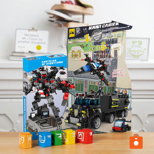 บล็อกตัวต่อรถตำรวจพิเศษพร้อมรีโมต2.4ก. ของเล่นแบบซ้อนโหมดไจโรสโคปเปลี่ยนแปลงได้สำหรับการเขียนโปรแกรมด้วยไอน้ำพลาสติก - Product Image 3