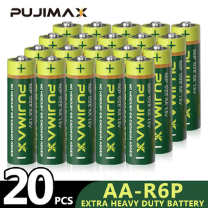 PUJIMAX Vente en gros de piles au carbone <span class=keywords><strong>AA</strong></span> 1,5 V, lot de 20 pièces, piles sèches jetables universelles pour appareil photo, télécommande TV, lampe torche, sans fil - Product Image 6