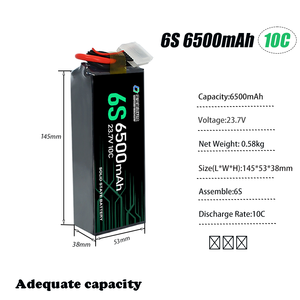 Hiệu suất cao, trọng lượng nhẹ 6500mAh/5500mAh cao c-rate 4S/6S gói pin Li-ion cho xe đạp điện tử và máy bay không người lái - Product Image 3