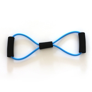 Bande de résistance en forme de 8 avec poignée en éponge, matériau NBR noir, équipement d'entraînement à domicile, poignée antidérapante, unisexe - Product Image 2