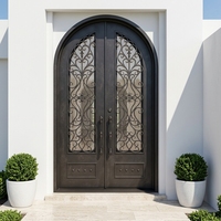 Porte principale en fer forgé de luxe, design de maison