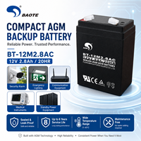 Batterie BAOTE BT-12M2.8AC 12V2.8AH pour boîte sonore d'alarme incendie, rideau, porte, ascenseur, pièce de rechange