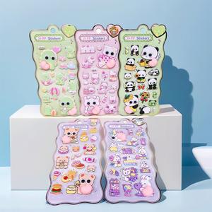 Pegatina de Burbujas de Dibujos Animados para Niños GF, Adhesivo 3D de PP con Diseño de Animalito Lindo para Niñas, Antiestrés, con Ojos Grandes, Decoración de Durazno, Alivio del Estrés - Product Image 1