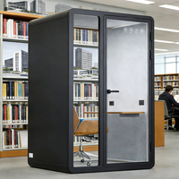Cabine de bureau insonorisée modulaire à structure en acier, cabine silencieuse haute densité, design moderne, poste de travail privé pour école, maison ou bureau