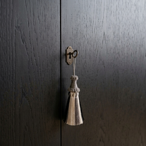 <b>Key</b> <b>Tassel</b> Decorative Beaded Fringe 100% Rayon Black White Gray - Product Image 1