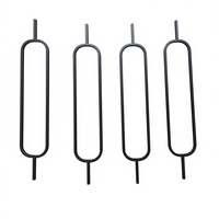 Balustres carrés creux ornés de style européen en acier moulé noir robuste et réglables pour rampes d'escalier intérieures