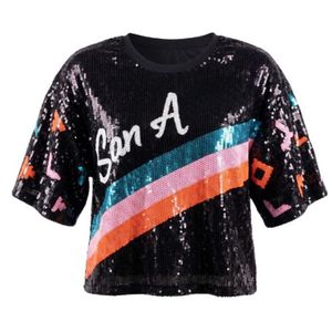 Magliette in Jersey <span class=keywords><strong>con</strong></span> <span class=keywords><strong>Paillettes</strong></span> per Donne, Top Femminili per Partite di Baseball e Football - Product Image 4