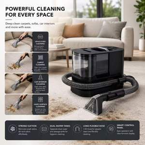 Nettoyeur vapeur portable multifonction TIK, alimenté par batterie, pour la maison et l'hôtel, nettoyage humide/sec des tissus, des canapés et des tapis - Product Image 5