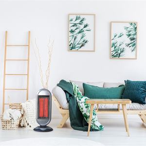 Chauffage électrique au carbone 900 W, 2 réglages de puissance, oscillant, 2 éléments, poignée anti-basculement, thermostat, idéal pour chauffer les espaces - Product Image 1