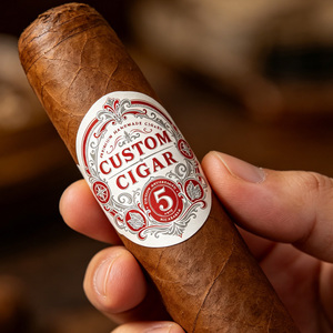 Étiquette de cigare en papier gaufrée à chaud avec logo personnalisé, bande de cigare en feuille d'aluminium rouge, autocollant pour cigares – Offre Spéciale - Product Image 3