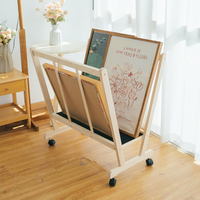 Étagères de rangement et de séchage en bois naturel, grand support d'impression en bois avec roulettes, présentoir et rangement pour artistes