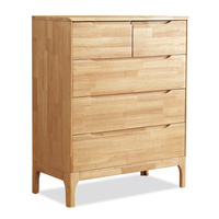 Nouvelle armoire seau en bois massif de style nordique, meuble de salon en bois d'hévéa, 5+ tiroirs semi-ouverts, couleur noyer/bois naturel