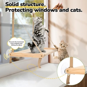 Grand lit de hamac de fenêtre de <span class=keywords><strong>chat</strong></span> d'intérieur Ventouses à vis robustes pour <span class=keywords><strong>gros</strong></span> chats et chatons Habitat de <span class=keywords><strong>chat</strong></span> et siège de fenêtre avec un design élégant - Product Image 4