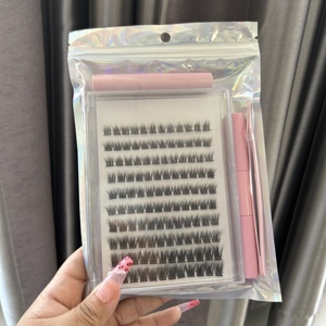3D naturale finto <span class=keywords><strong>visone</strong></span> D arricciatura singoli grappoli di ciglia Pre-tagliati segmento a grappolo ciglia a striscia intera Extension Kit da te - Product Image 2