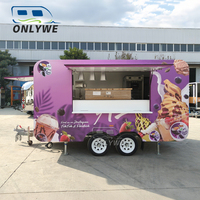 Onlywe Remorque de concession mobile tout équipée avec cuisine complète, pour café, pizza, chariot à glaces et petit camion de restauration, également utilisable comme bar mobile